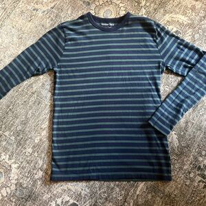 Crewcuts Navy and Green Striped Tee 12-14